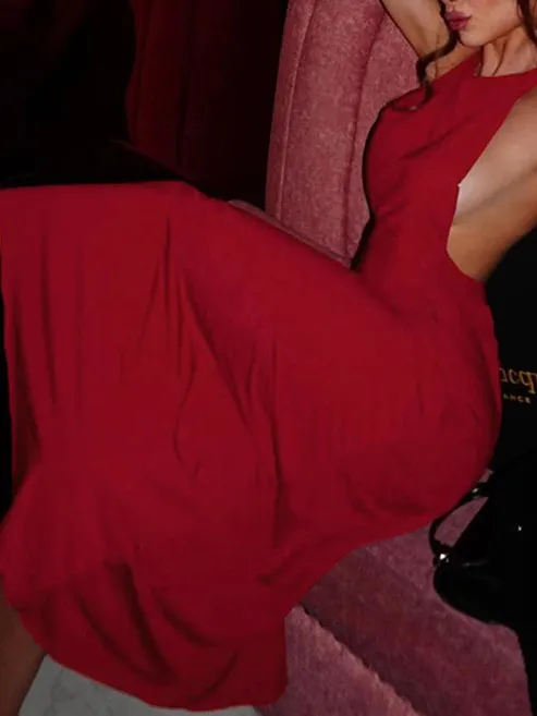 Halter Neck Strappy Sexy Backless Dress