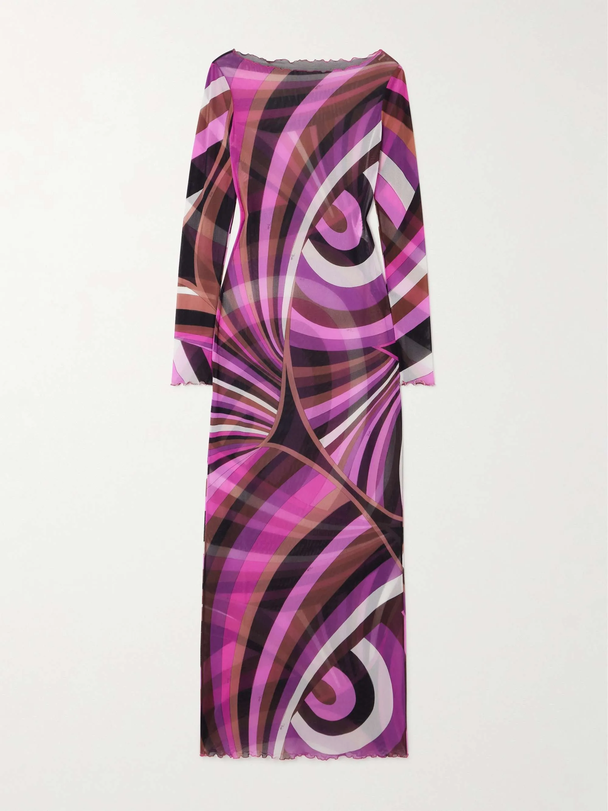 Retro Personality Abstract Print Hip-Wrapped Maxi Dress