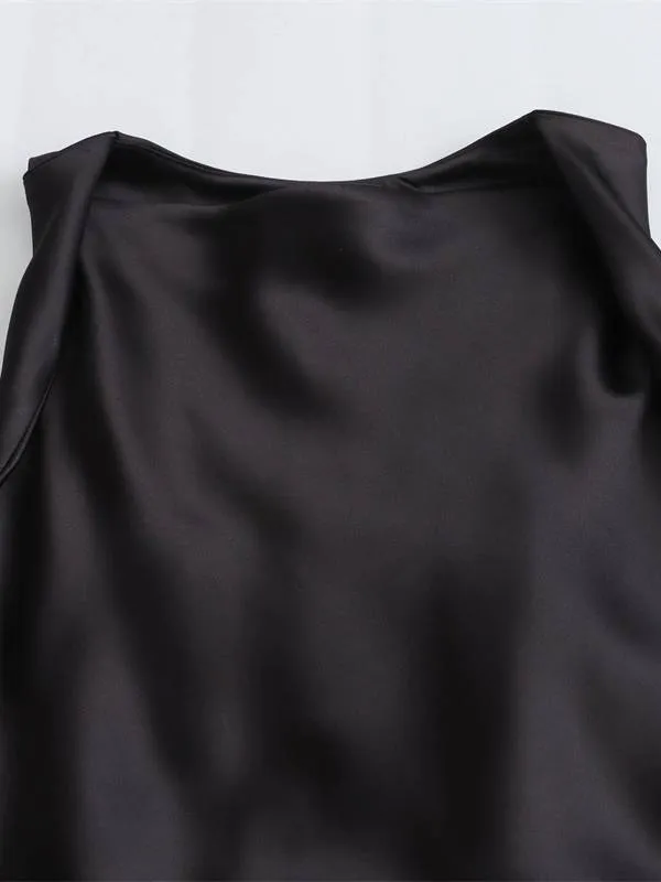 Sleeveless Satin Maxi Dress