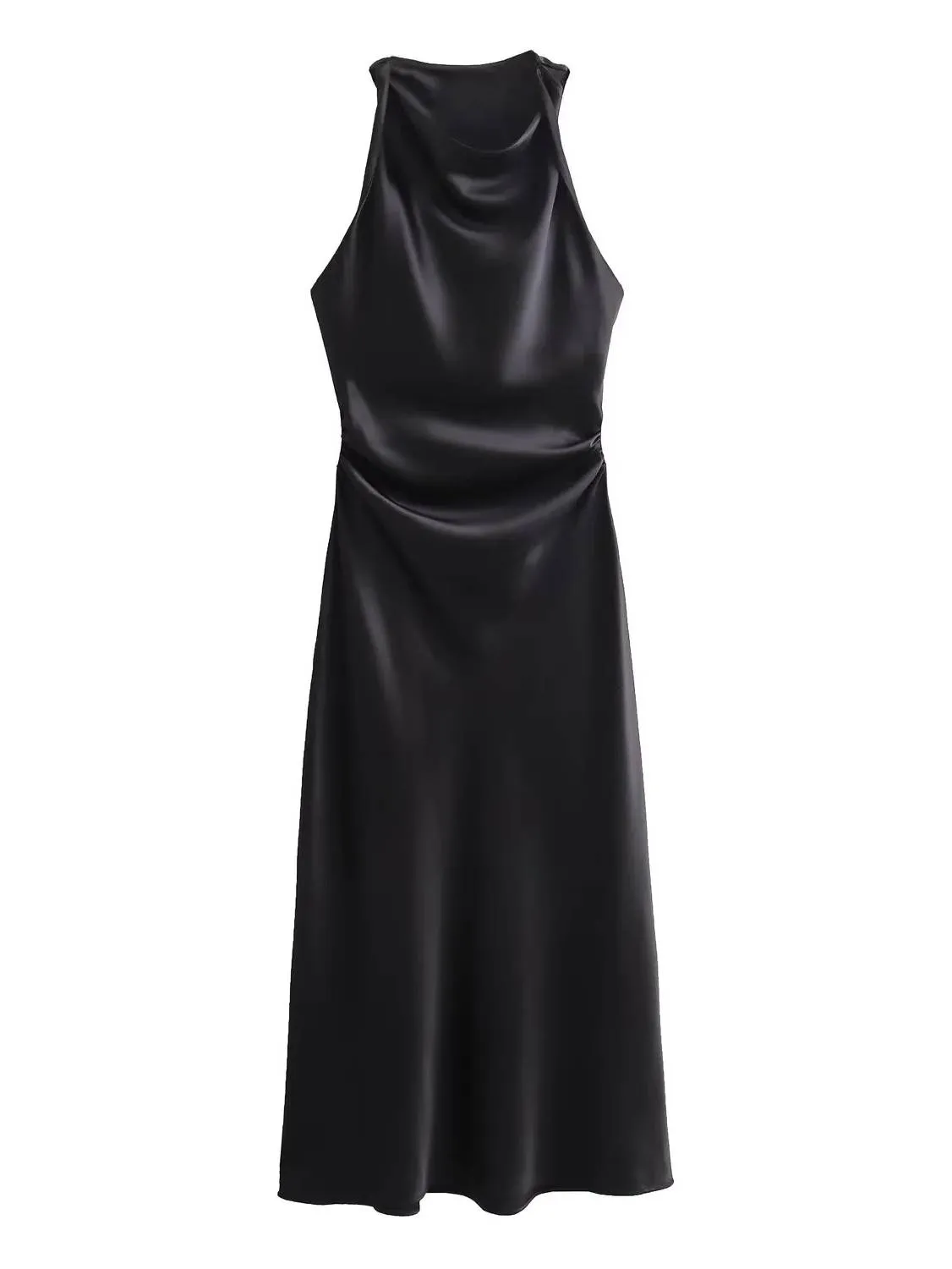 Sleeveless Satin Maxi Dress