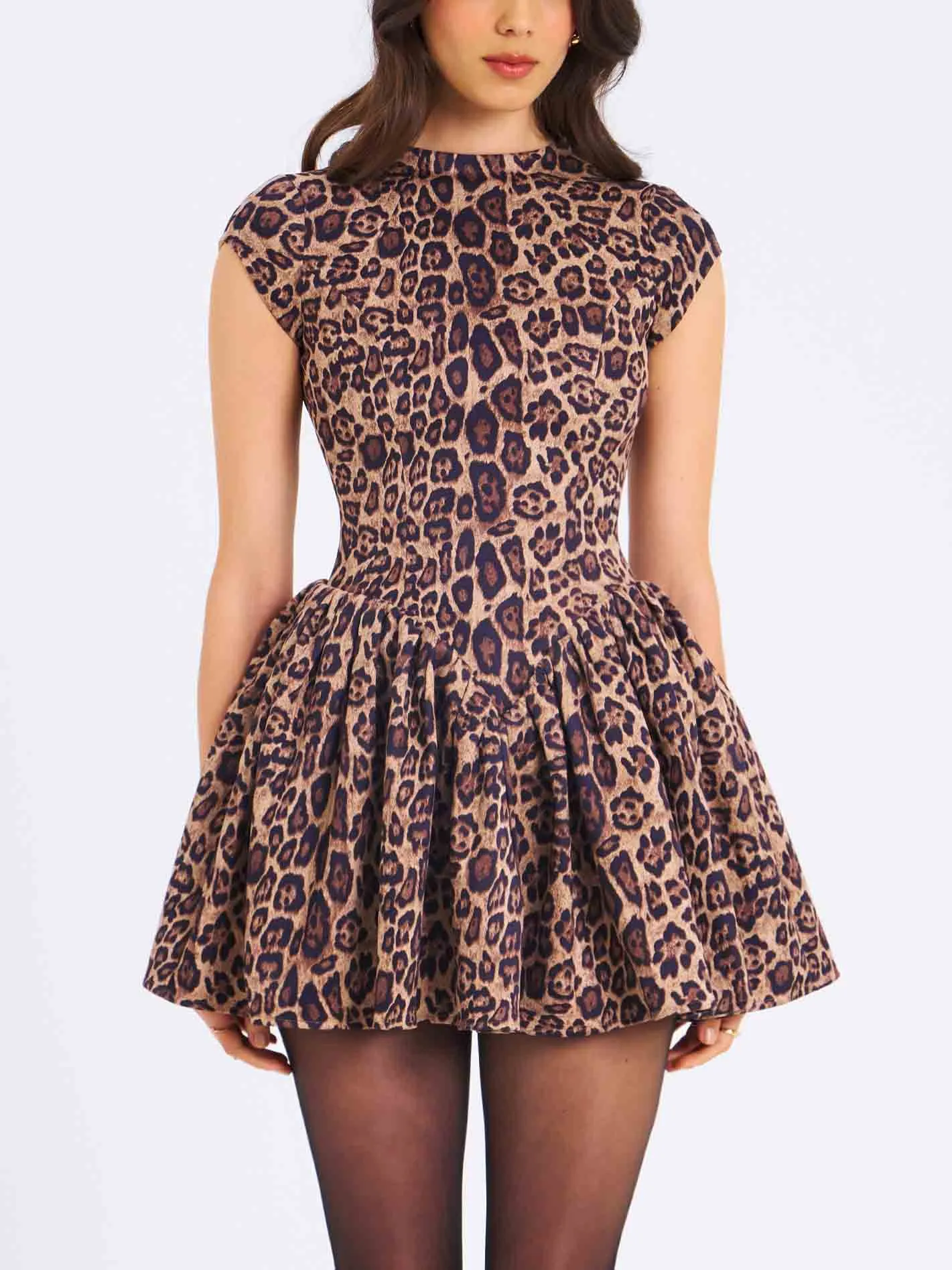 Elegant And Stylish Leopard Print Mini Dress