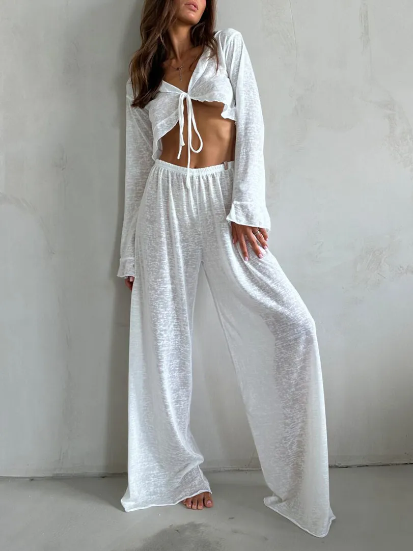 See Through Lazy Style Pajama Suit