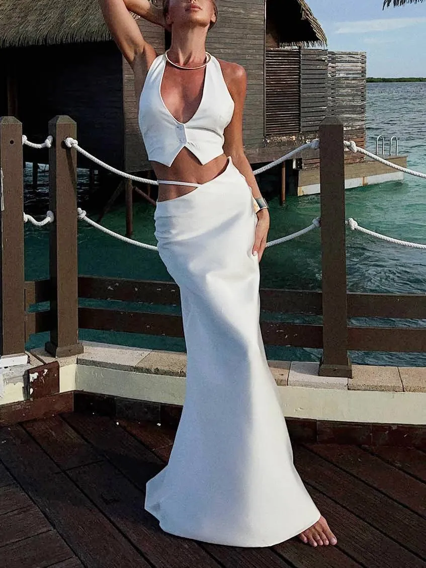 Irregular Slim-Fit Maxi Skirt