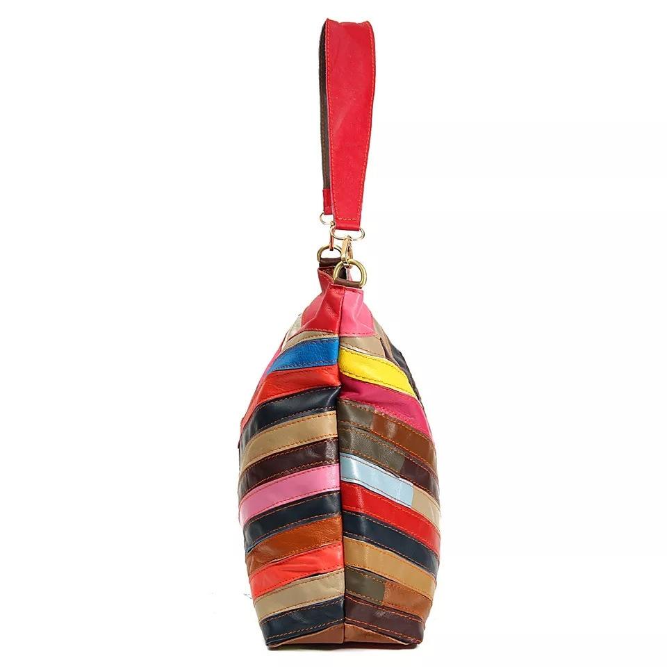 Rainbow stitching fashion trend Tote bag