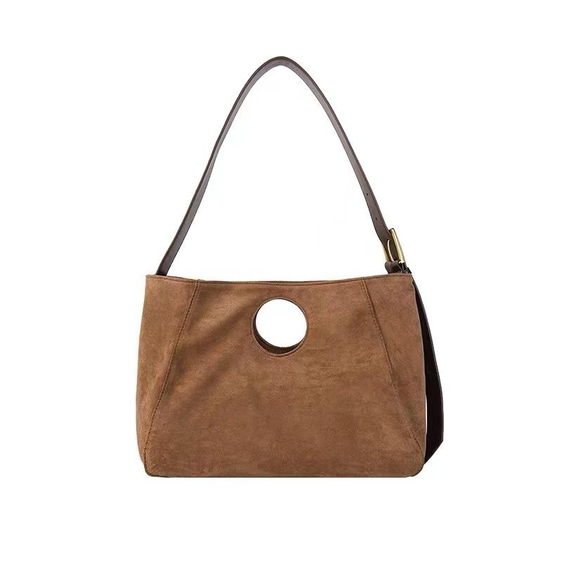 Suede Armpit Bag Women's Handbag Simple Baguette Retro Shoulder Messenger Bag