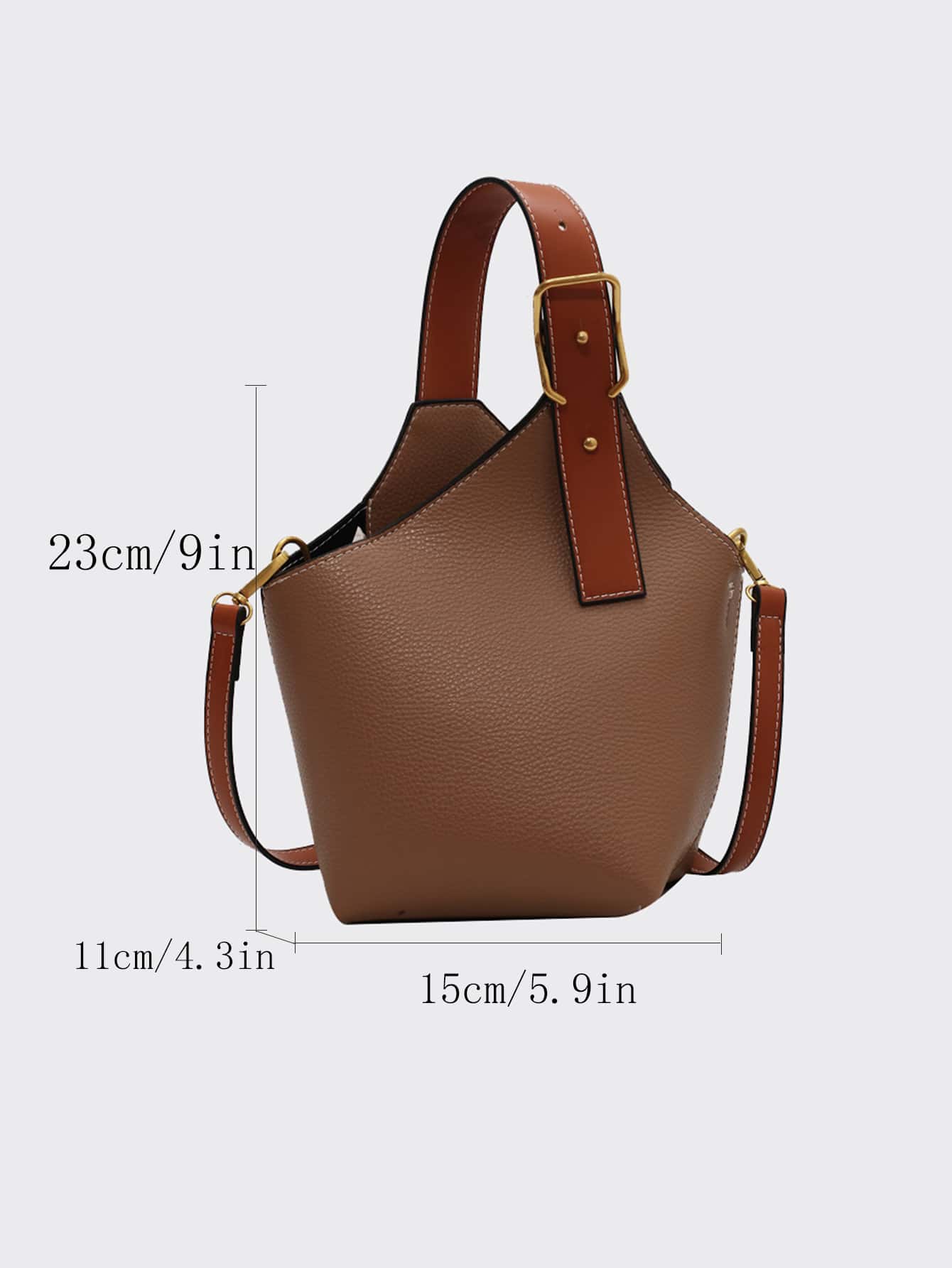 Mini pebbled embossed bucket bag