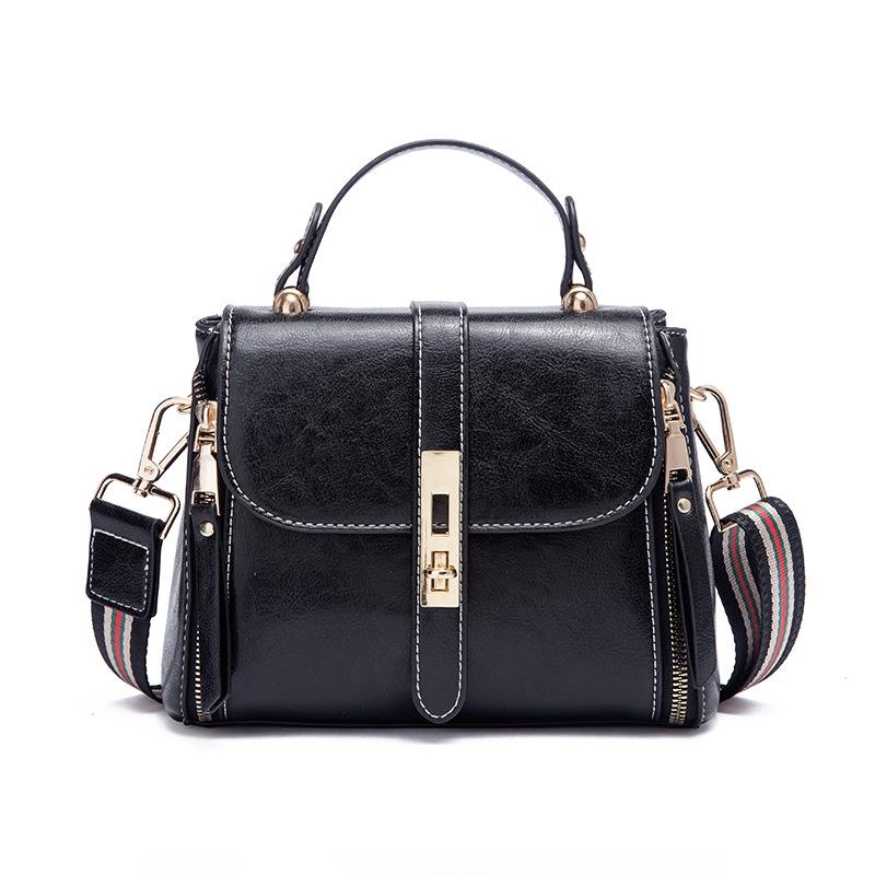 Small Square Bag 2022 New Fashion Shoulder Bag Retro Wax Leather Shoulder Diagonal Bag