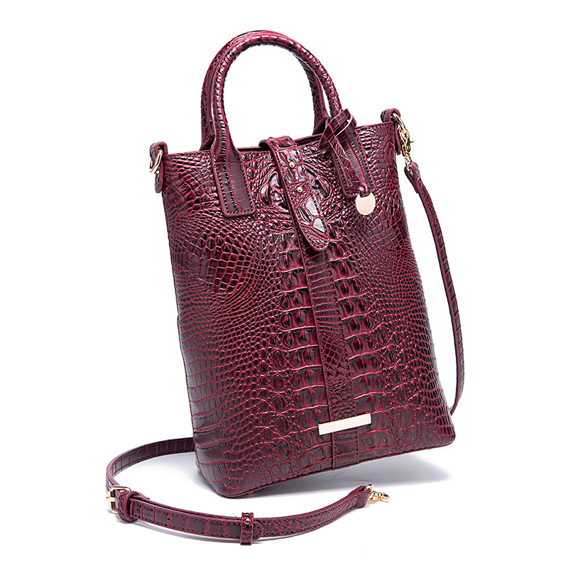 Multicolor Concave-convex Crocodile Portable Crossbody Retro Women's Bag