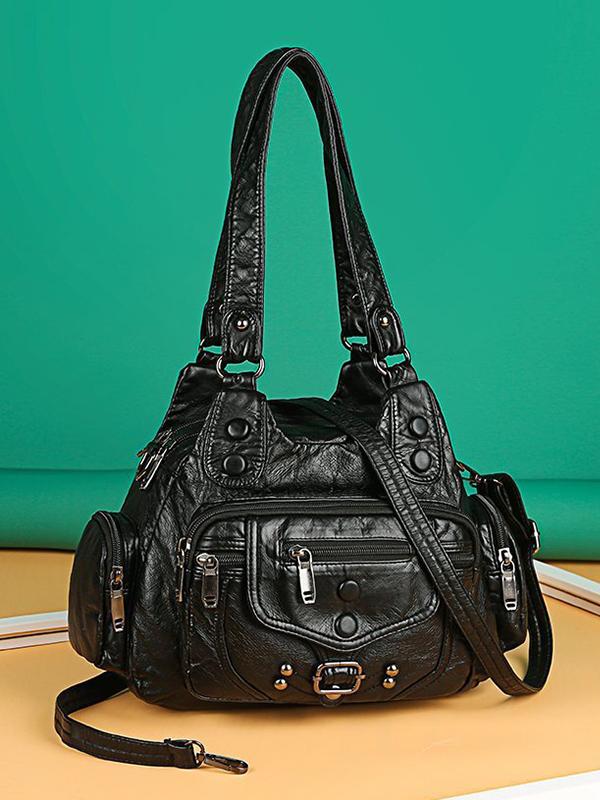 Vintage Studded Utility Baggy Bag