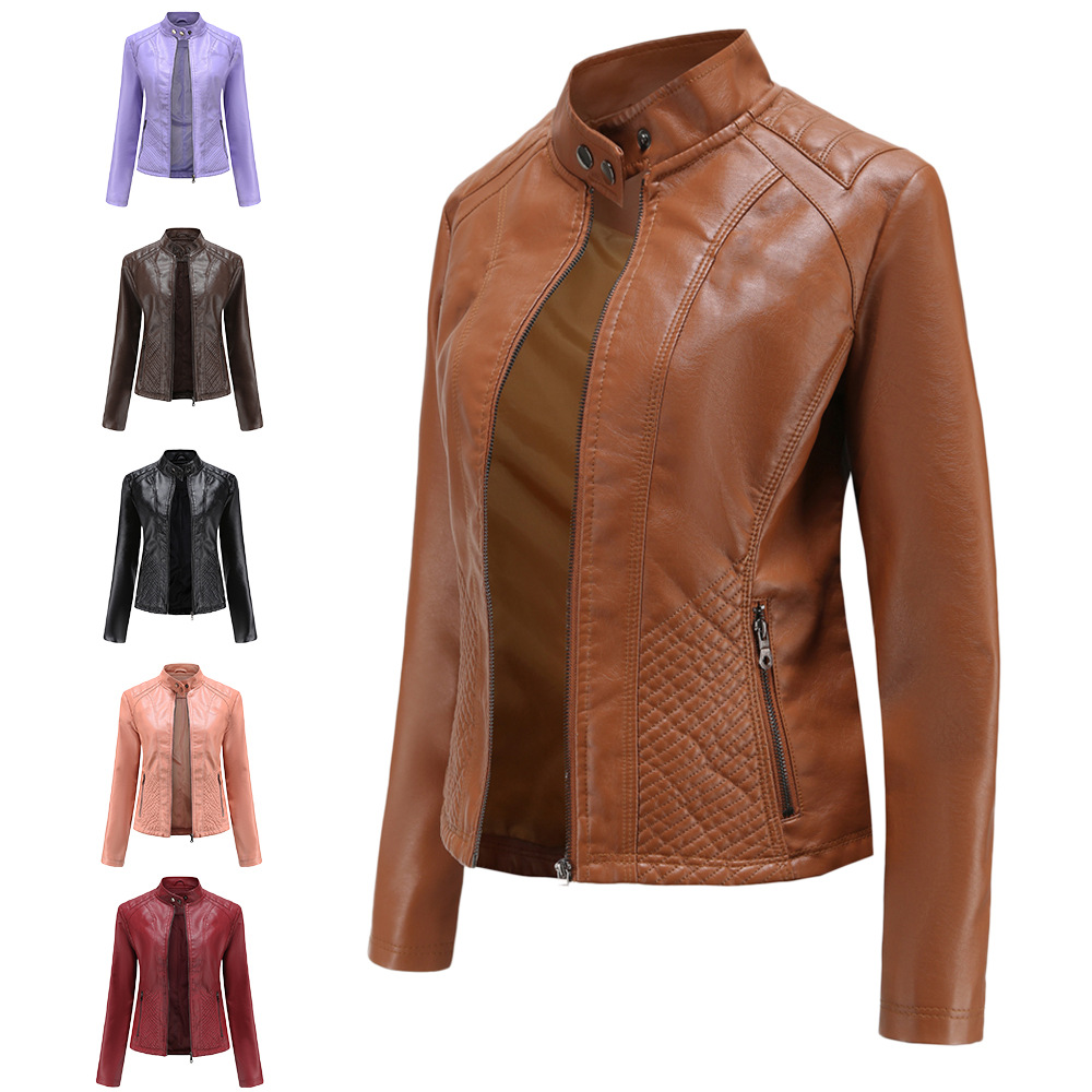 Casual Leather Simple Biker Jacket