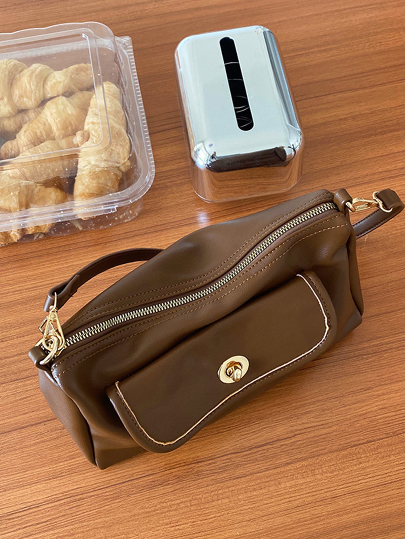 Twist Lock Flap Pocket Front Bag