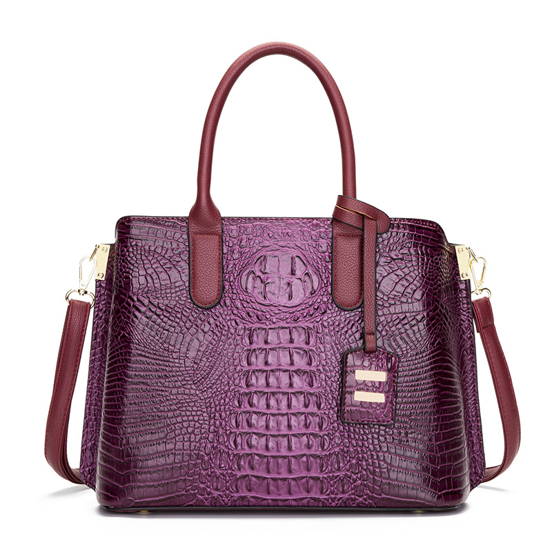 Crocodile Simple Temperament Large Capacity Ladies Handbag