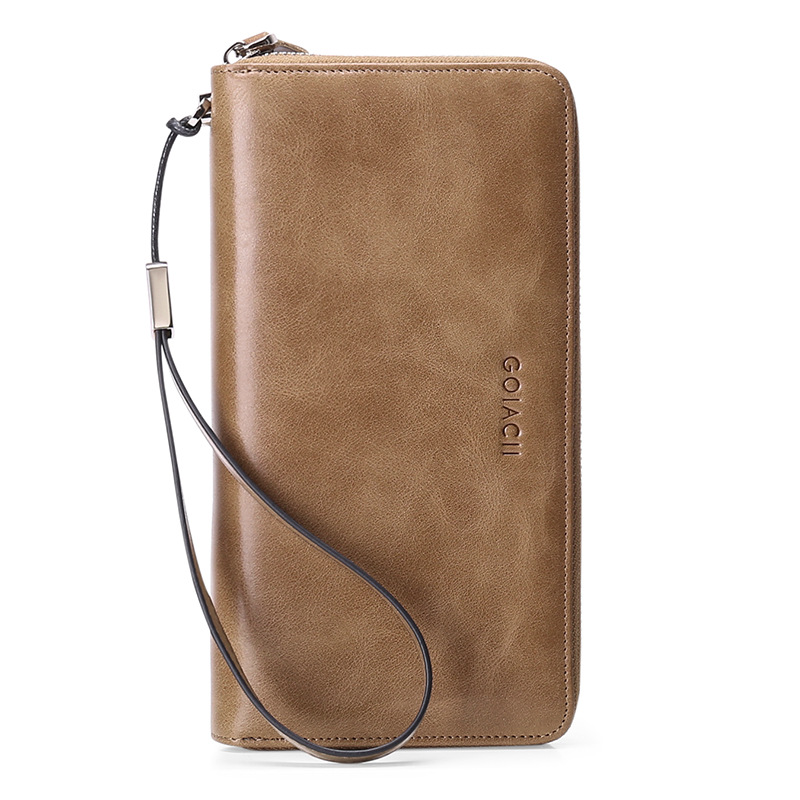 Antimagnetic Leather Zip Bag