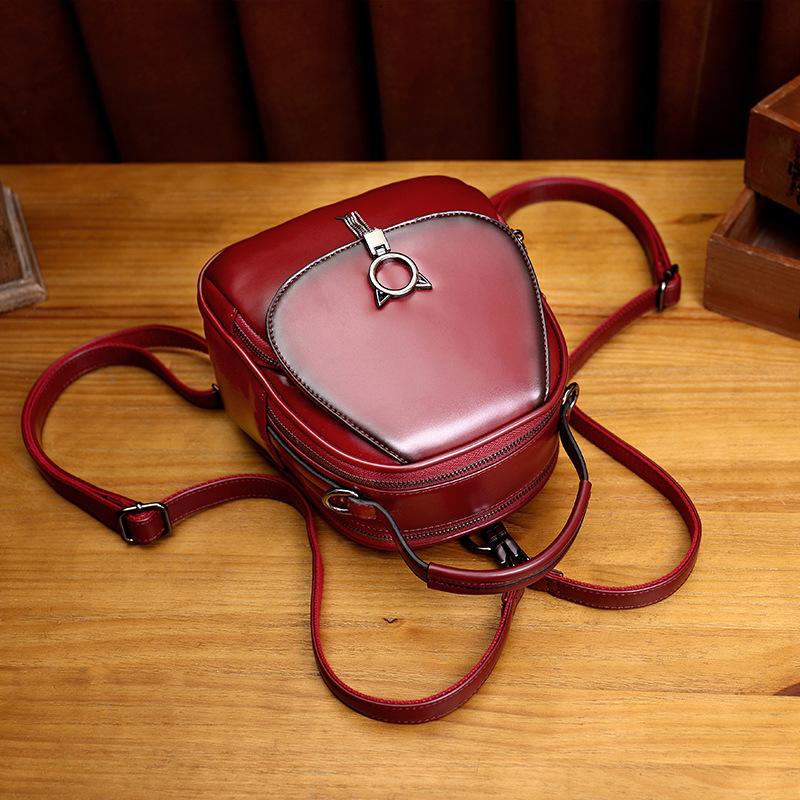 Leather Backpack fashion Mini versatile Backpack