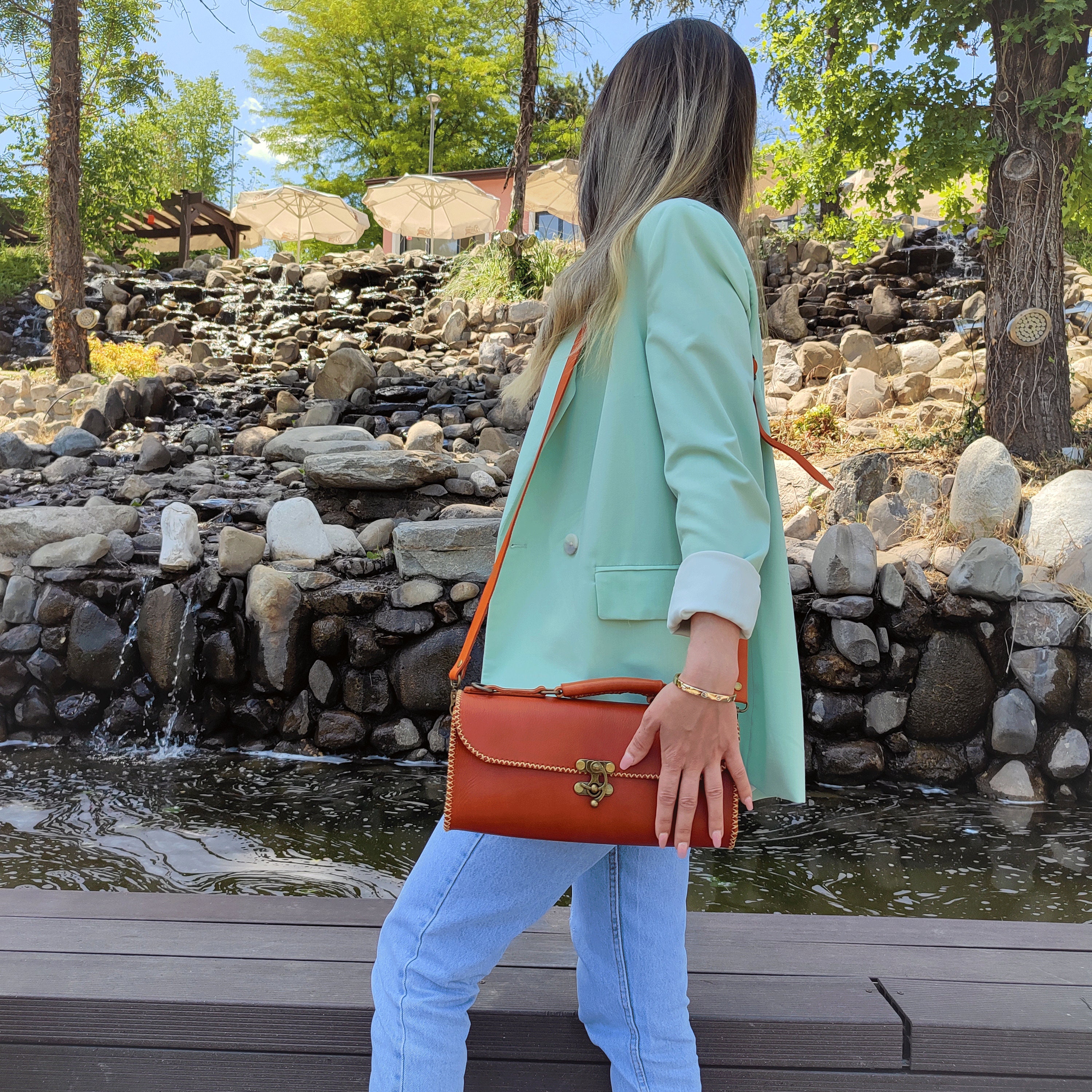 Handmade Leather Handbag, Small Leather Purse for Women