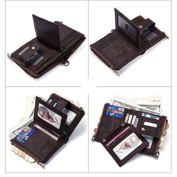 GenuineLeather Anti-theft Retro Wallet