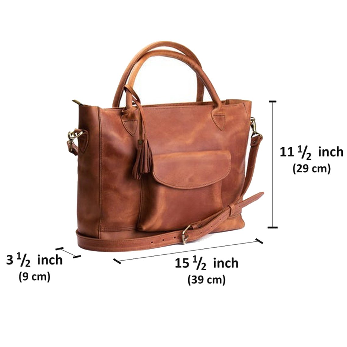 Women's Retro Handbag Oil Wax Leather Large-Capacity Luggage Bag Multifunctional Bag
