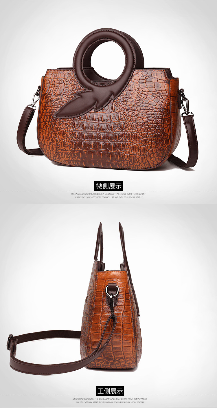 New Fashion Joker Banquet Retro Crocodile Single Shoulder Crossbody Bag
