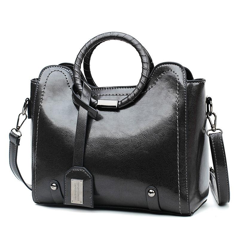 Fashionable oilskin versatile women's single shoulder diagonal women's bag