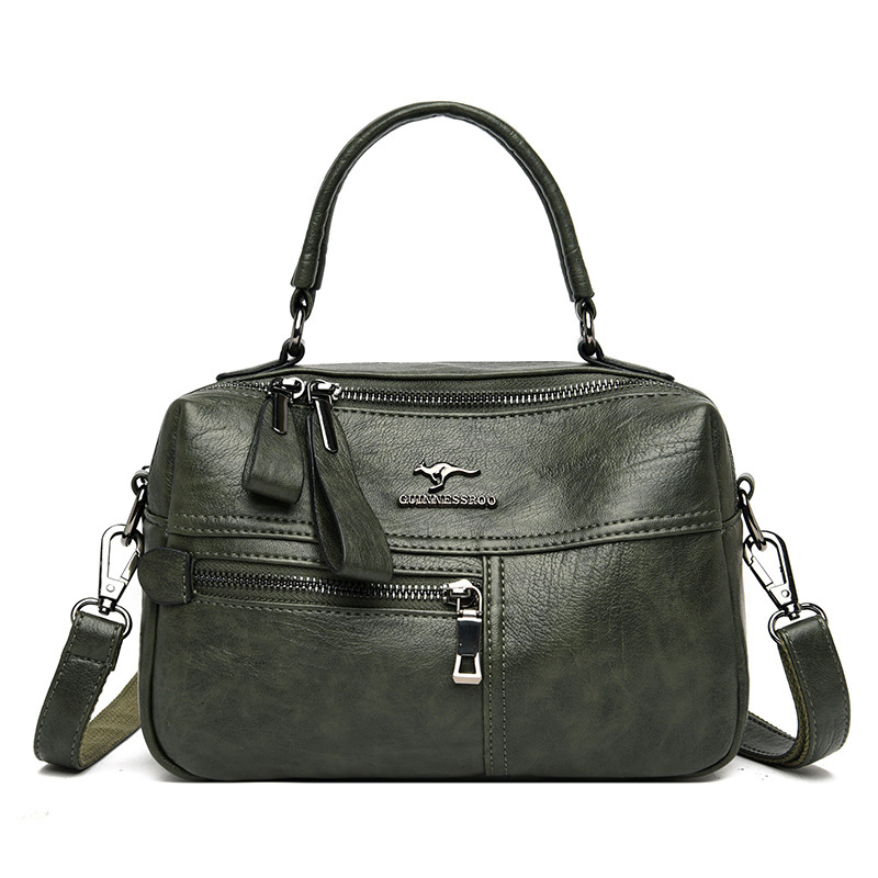 Simple One-Shoulder Crossbody Bag Soft Leather