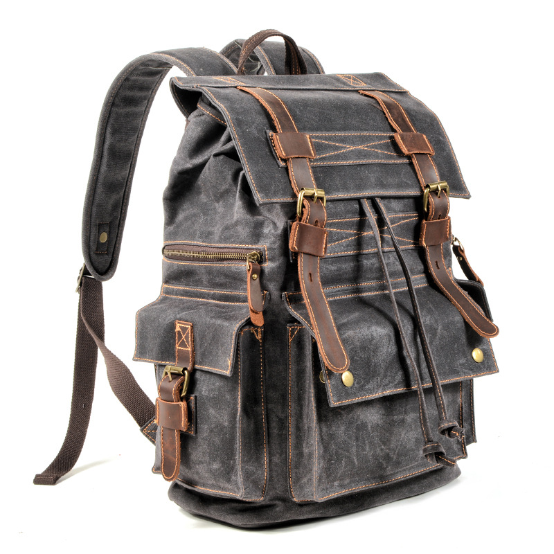 Retro Backpack Leather Mountaineering Bag