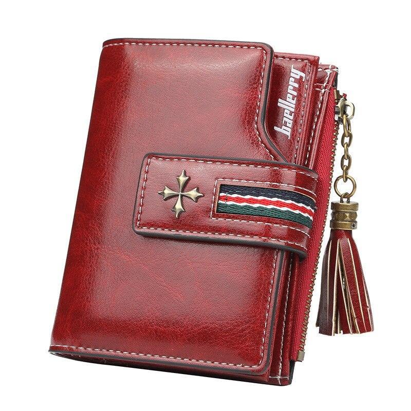 Women Oil Wax Leather Small Wallet