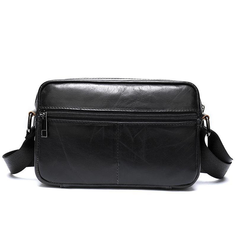 Classic Men's Crossbody Bag Leather Casual Mini Shoulder Bag
