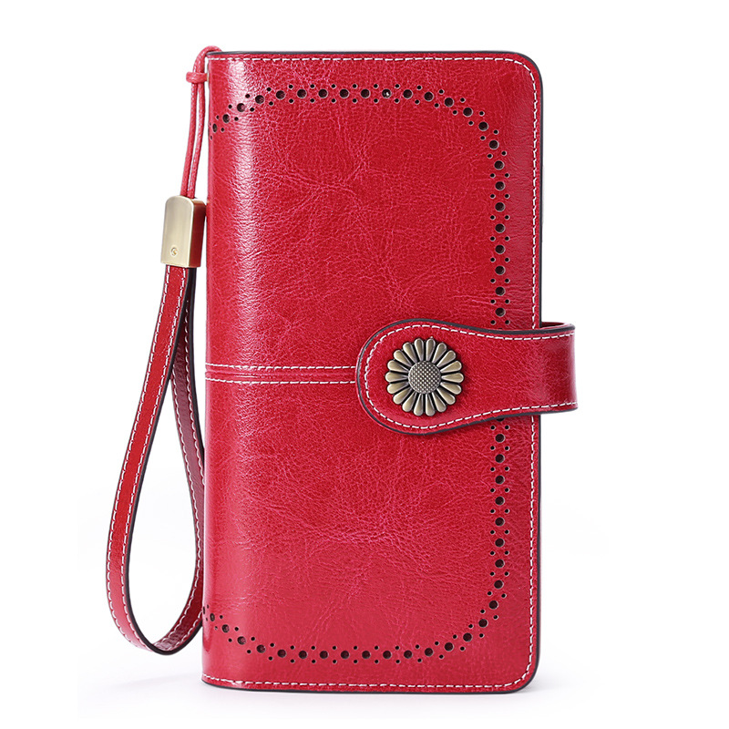 Long Zip Leather Ladies Wallet