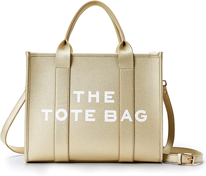 The Tote Bag for Women, Leather Tote Bag with Zipper Sturdy Tote Purse Crossbody Hand Bag