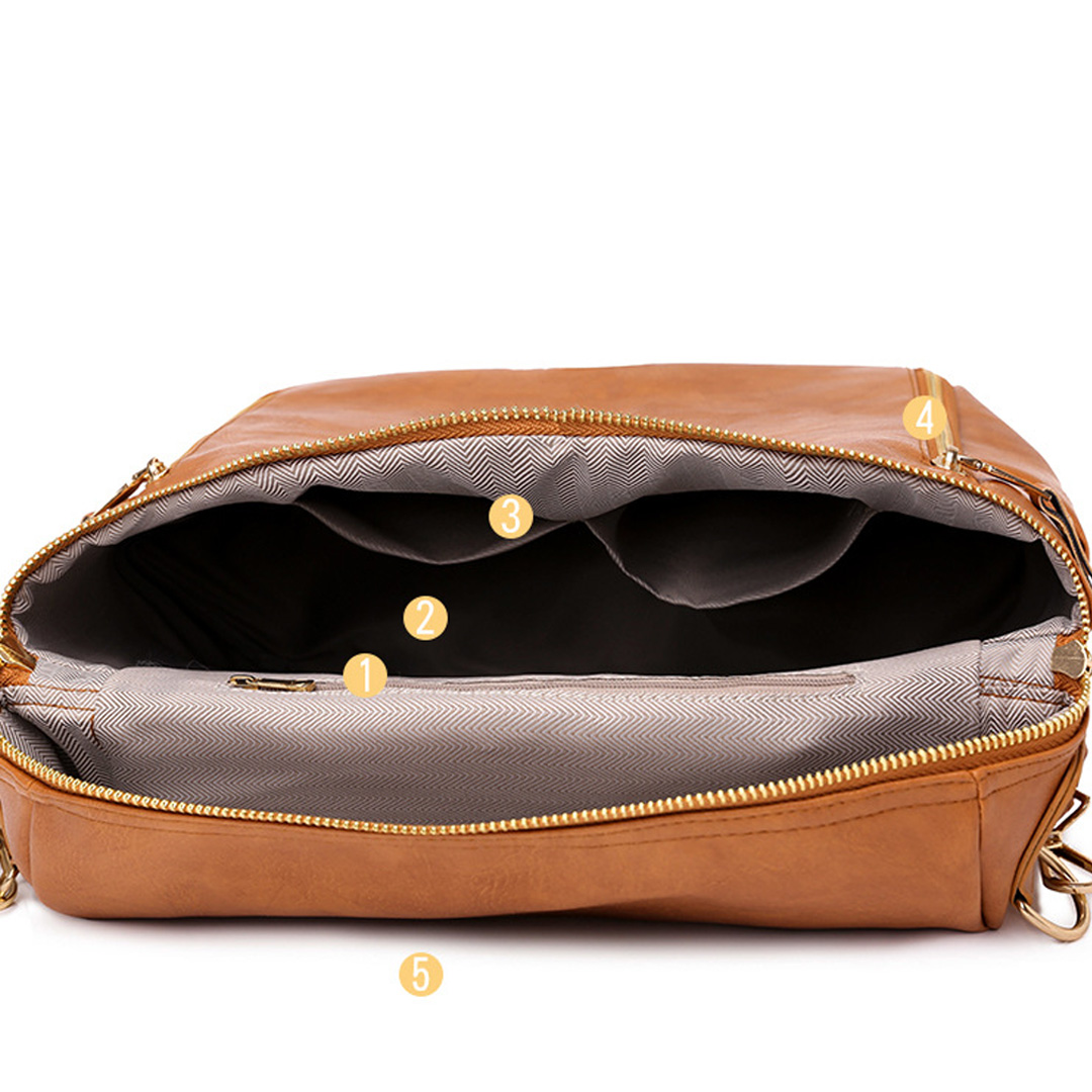 Two Pieces Backpack Purses Shoulder Bag PU Leather Travel bag