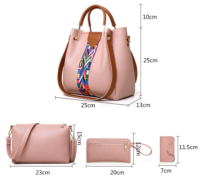 Four-pieces Shoulder Bag PU Leather Travel bag