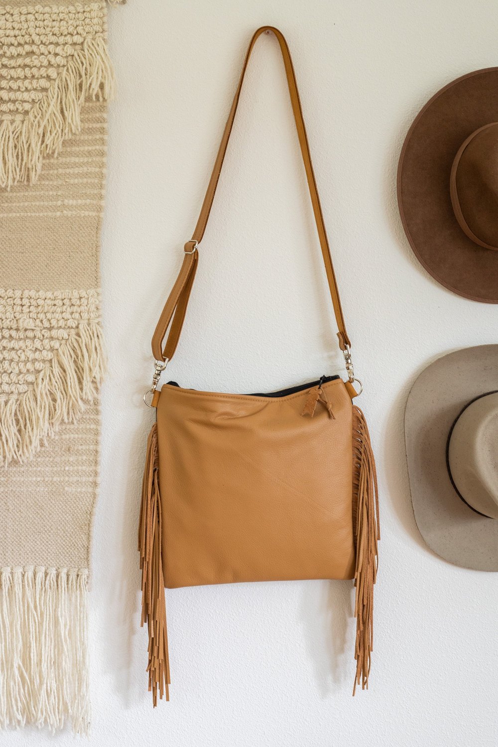 SOUTHWESTERN FRINGE BAG IN PACIFIC CREST + CARAMEL LEATHER