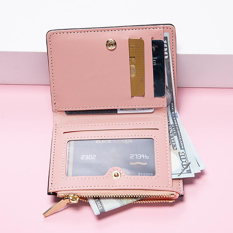 Fashion Women's Small Wallet Short Zipper Folding Stone Pattern Women's Wallet