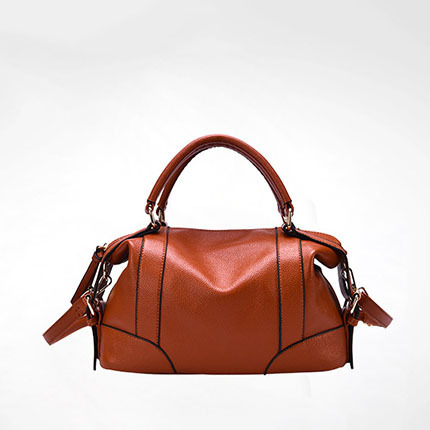 Simple And Large Leather Shoulder Bag