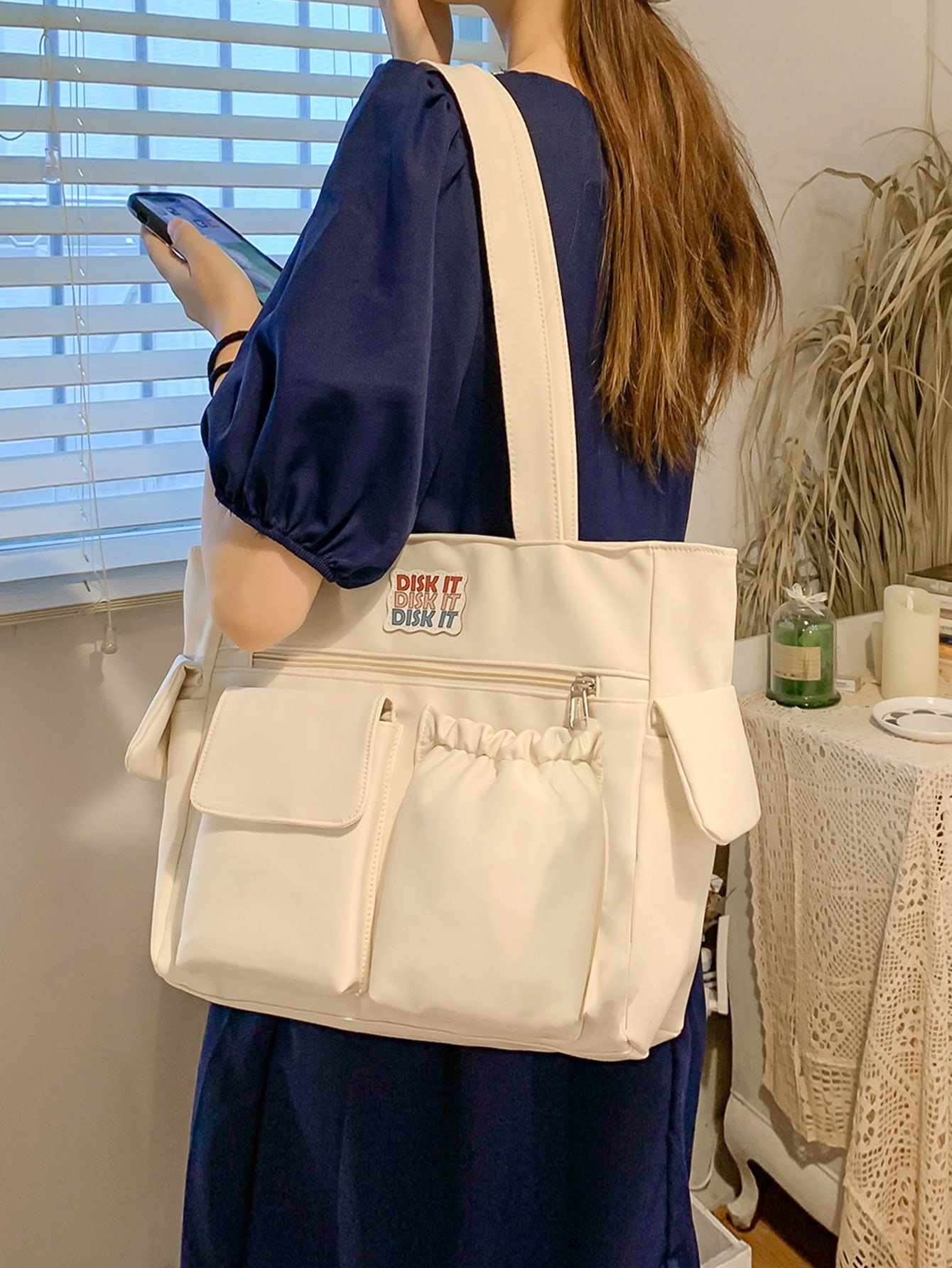 Monogram Patch Shopping Bag