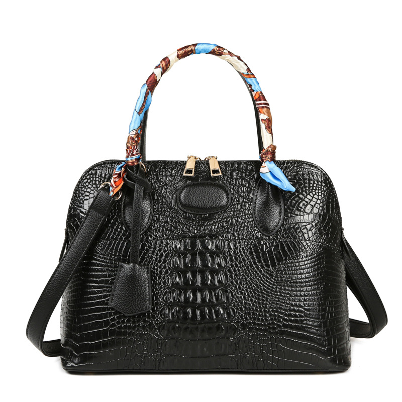 Middle-aged Mother Shell Retro Crocodile Crossbody Bag