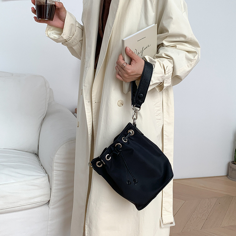 Drawstring Pleated Crossbody Shoulder Bag