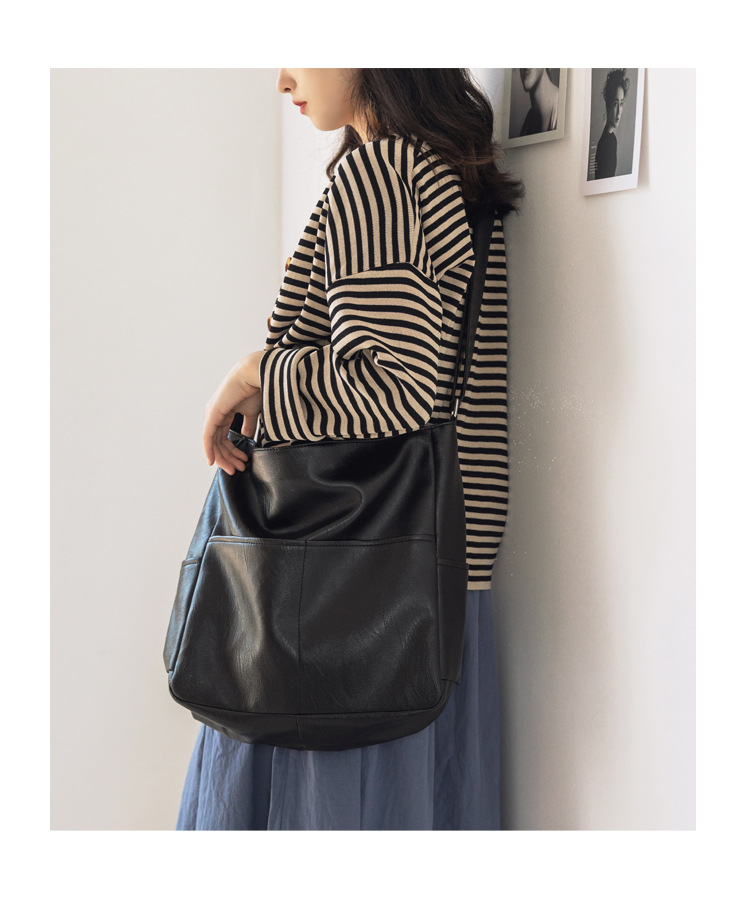 Soft Leather Crossbody Tote