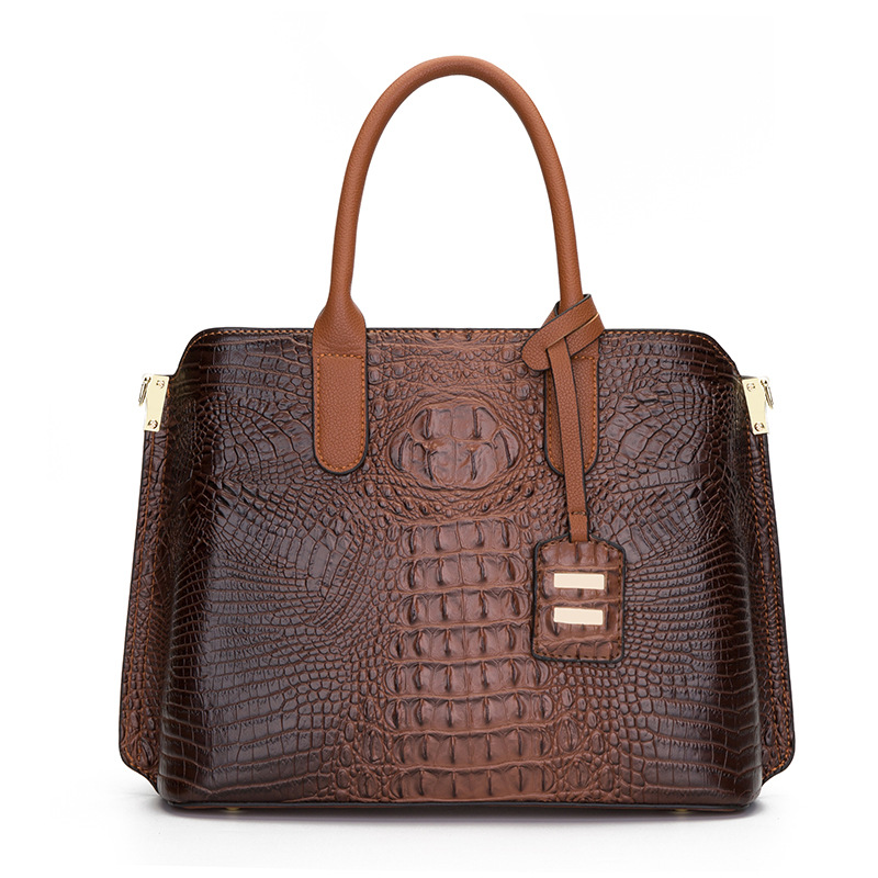 Crocodile Simple Temperament Large Capacity Ladies Handbag