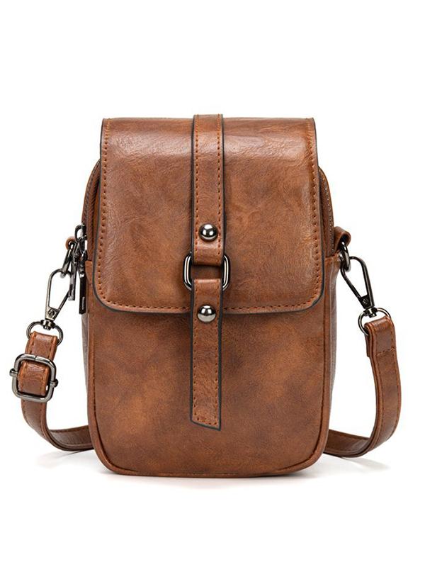 Retro Oil Wax Pu Shoulder Messenger Bag