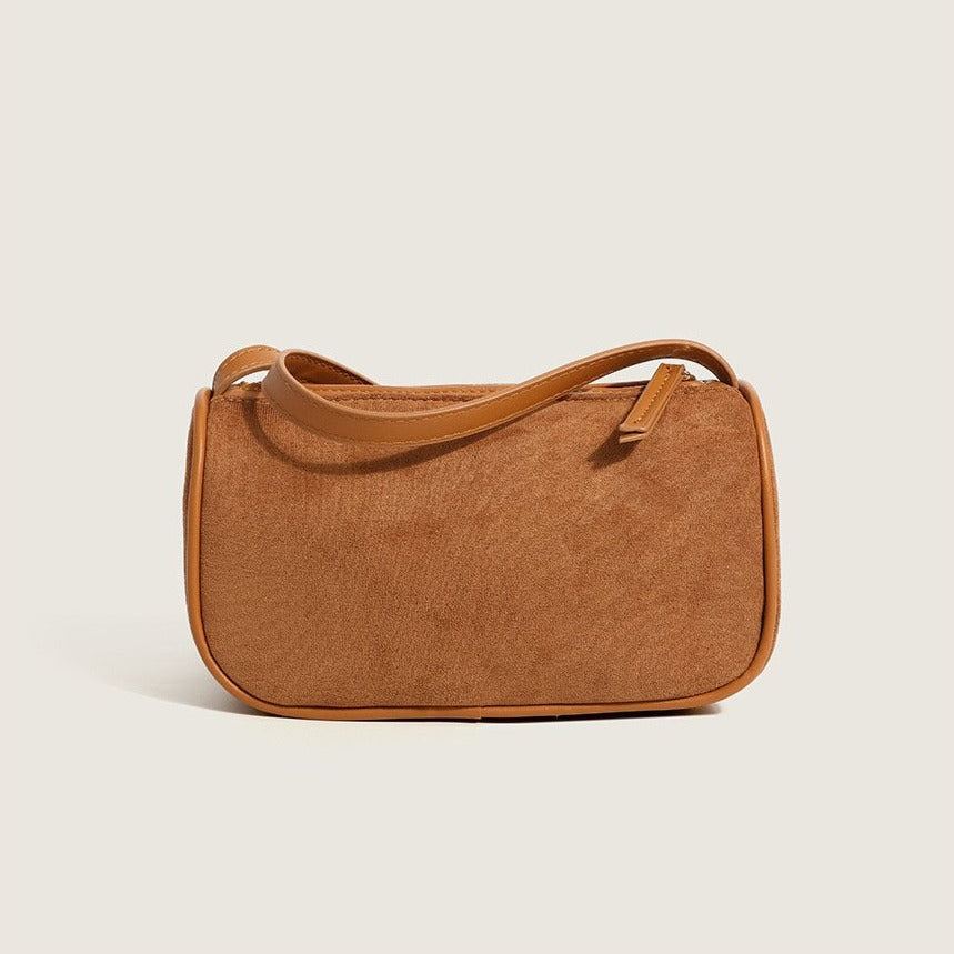 French Niche Premium Retro Matte Suede Baguette Bag Fashion Joker Women's Shoulder Messenger Bag