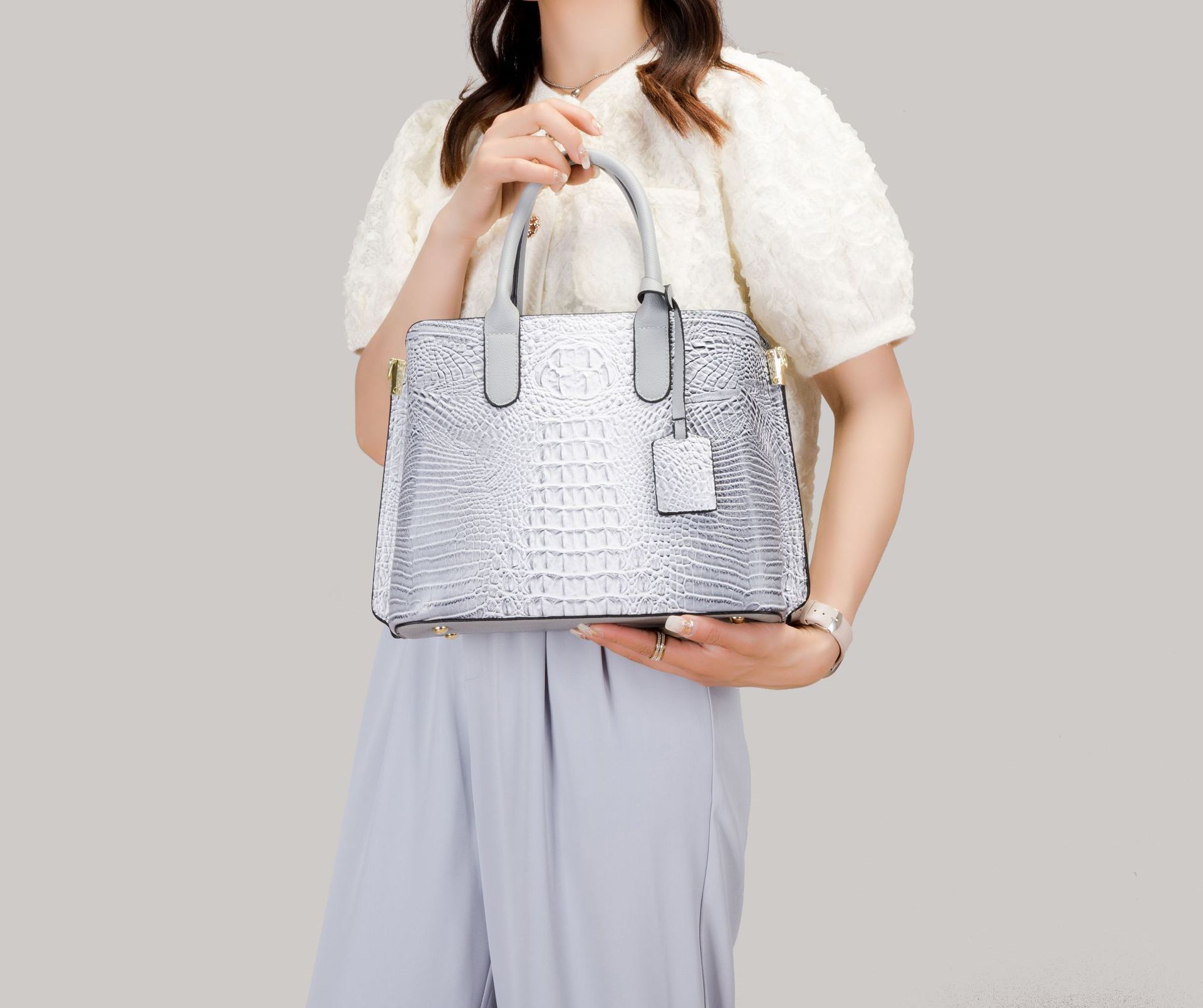 Retro Crocodile Tote Crossbody