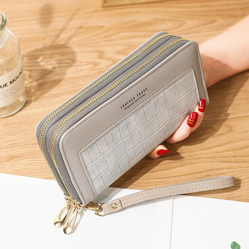 Long stone texture wallet