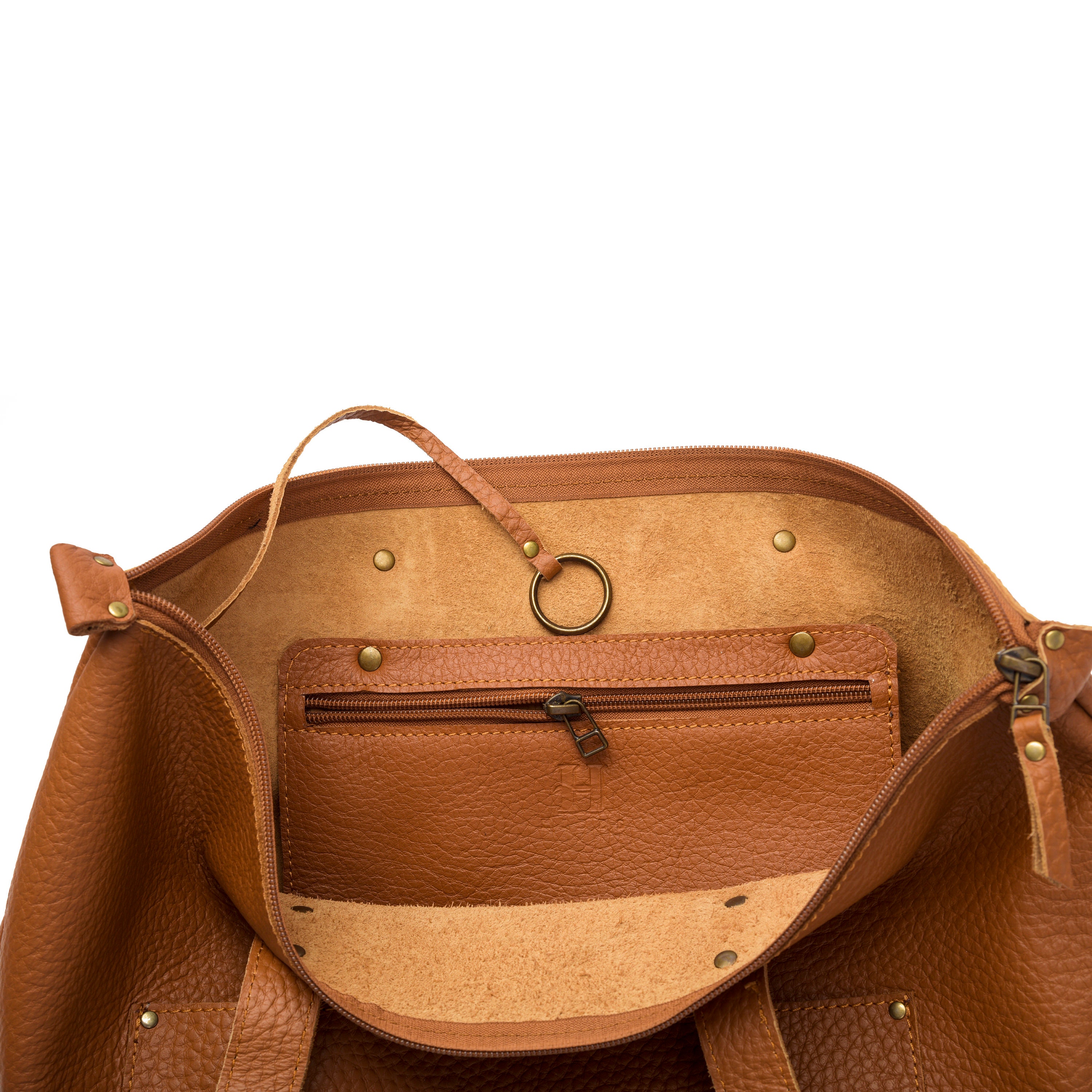 Leather Tote Bag Leather Anniversary Gift for Women Zipper Outside Pocket Totes Leather Purse