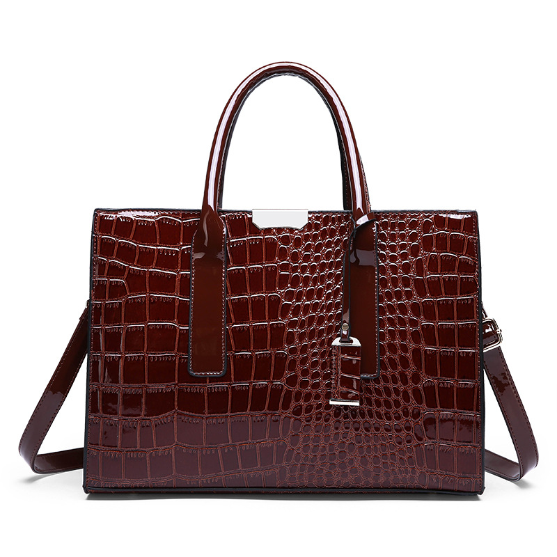 New Single Shoulder Slant Oil Wax Crocodile Women's Bag
