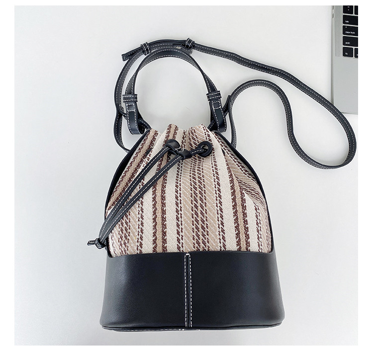 Spliced Single Shoulder Messenger Bag Trend Bucket Bag