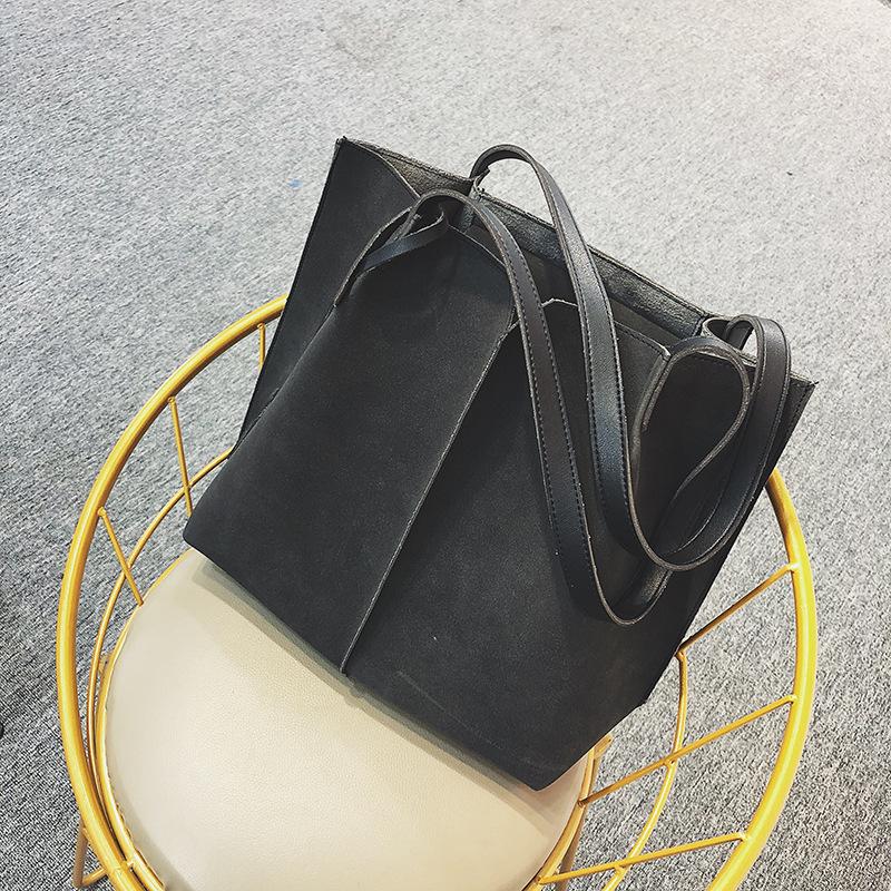 Large Capacity Simple Frosted Bucket Bag