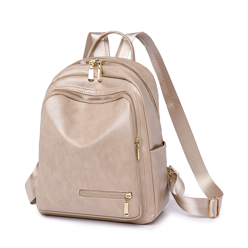 Women's Double Shoulder Simple Leather Bag