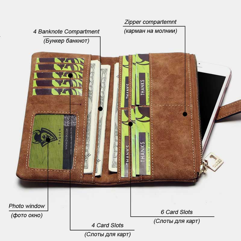 Lightweight Vintage LargeCapacity Long Wallet