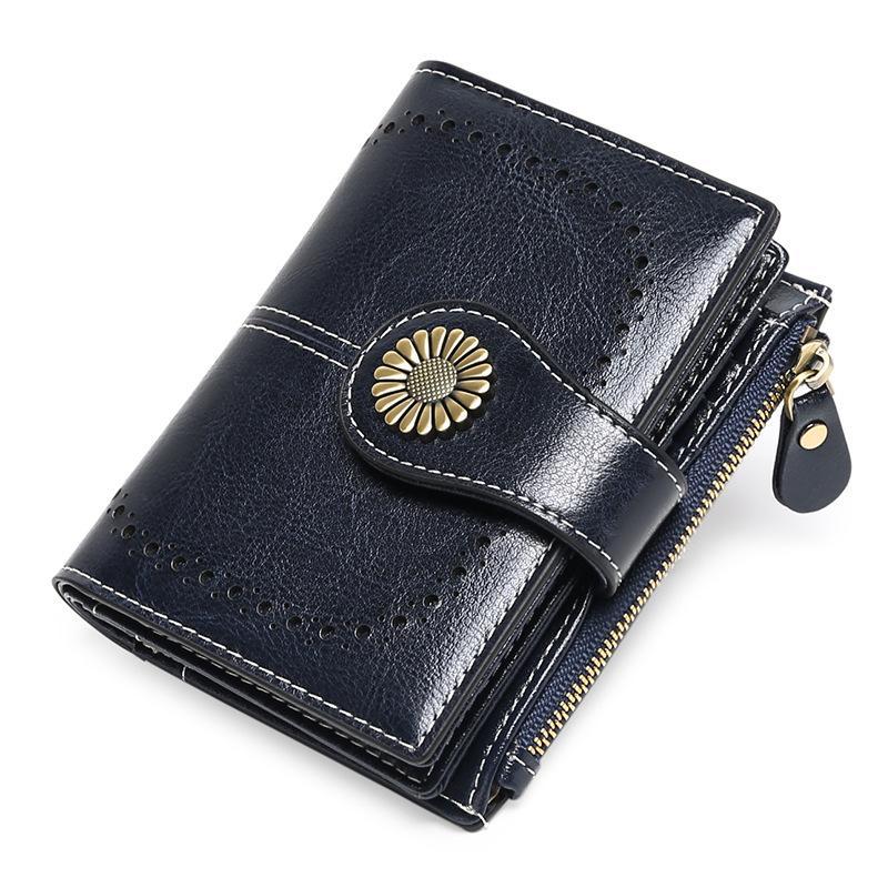 Women Wallet Genuine Leather Bifold Purse